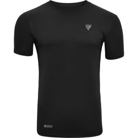 RDX T2 Black Short Sleeves Sweat-Wicking Gym T-Shirt (Color: Black, size: M)