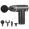 Percussion Massage Gun Deep Tissue Vibration Handheld Leg Body Cordless Massager w/ 4 Interchangeable Heads 8 Intensity levels USB Type C Rechargeable