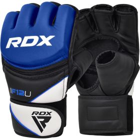 RDX F12 MMA Grappling Gloves (Color: Blue, size: S)
