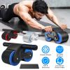 Automatic Rebound Abdominal Wheel Anti-slip AB Roller Wheel with Kneel Pad Phone Holder Home Gym Abdominal Exerciser