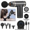 Percussion Massage Gun Deep Tissue Vibration Handheld Leg Body Cordless Massager w/ 4 Interchangeable Heads 8 Intensity levels USB Type C Rechargeable