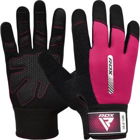 RDX W1 Full Finger Gym Gloves (Color: Pink, size: M)