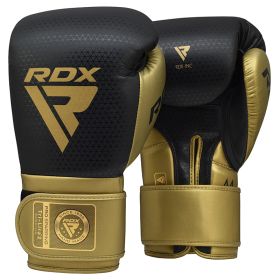 RDX L2 Mark Pro Sparring Boxing Gloves Hook and loop Black / Golden (Color: GOLDEN, size: 12oz)