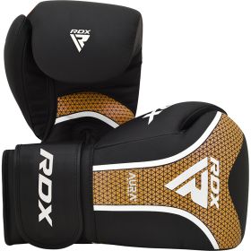 RDX BOXING GLOVES AURA PLUS T-17 (Color: BLACK GOLDEN, size: 12oz)