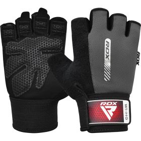 RDX W1 Gym Workout Gloves (Color: gray, size: XL)