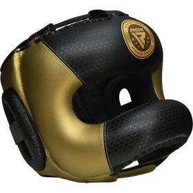 RDX L2 Mark Pro head Guard with Nose Protection Bar (Color: GOLDEN, size: S)