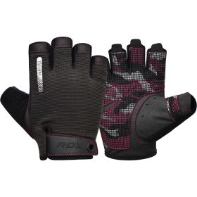 RDX T2 Weightlifting Gloves (Color: Pink, size: M)