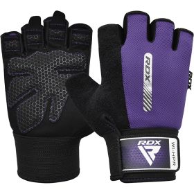 RDX W1 Gym Workout Gloves (Color: Purple, size: L)