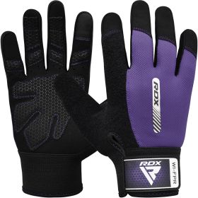 RDX W1 Full Finger Gym Gloves (Color: Purple, size: M)
