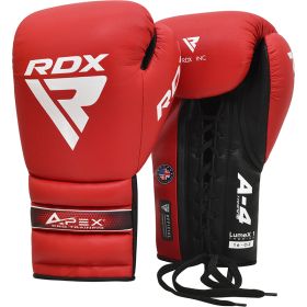 RDX APEX Lace up Training/Sparring Boxing Gloves (Color: Red, size: 12oz)