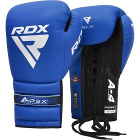 RDX APEX Lace up Training/Sparring Boxing Gloves (Color: Blue, size: 12oz)