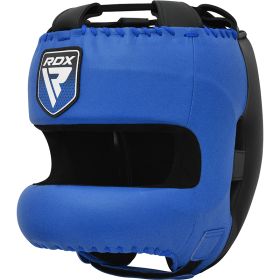 RDX APEX Boxing Head Gear With Nose Protection Bar (Color: Blue, size: M)