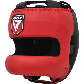 RDX APEX Boxing Head Gear With Nose Protection Bar (Color: Red, size: M)