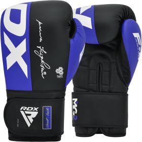 RDX F4 Boxing Sparring Gloves Hook & Loop (Color: BLUE/BLACK, size: 14oz)