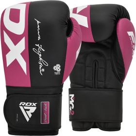 RDX F4 Boxing Sparring Gloves Hook & Loop (Color: PINK/BLACK, size: 10oz)