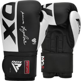 RDX F4 Boxing Sparring Gloves Hook & Loop (Color: WHITE/BLACK, size: 12oz)