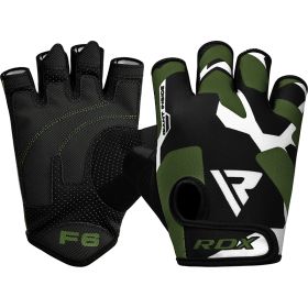 RDX F6 Fitness Gym Gloves (Color: BLACK/GREEN, size: L)
