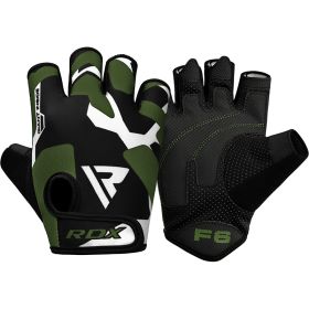 RDX F6 Fitness Gym Gloves (Color: BLACK/GREEN, size: M)
