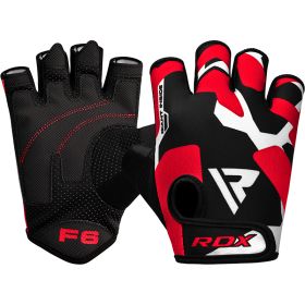 RDX F6 Fitness Gym Gloves (Color: Red, size: L)