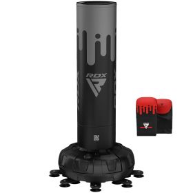 RDX F9 6ft Adults Free Standing Punch Bag With Bag Mitts For Training & Workout Set (Color: GREY/BLACK, size: 6FT)