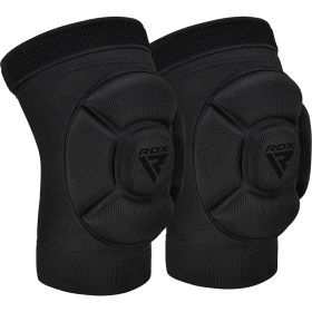RDX MMA KNEE PADS (Color: BLACK/BLACK, size: L)