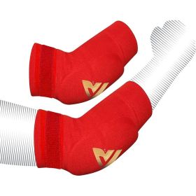 RDX HY CE Certified Padded Elbow Sleeve for Muay Thai & MMA Workout OEKO-TEXÂ®Â Standard 100 certified (Color: Red, size: L)