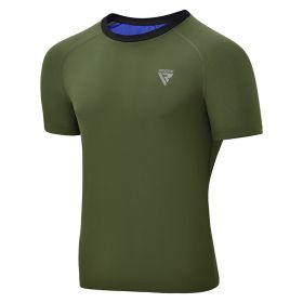 RDX M1 SWEAT T-SHIRT MEN (Color: ARMY GREEN, size: M)