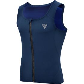 RDX Zippered Men Sweat Vest (Color: Navy blue, size: M)