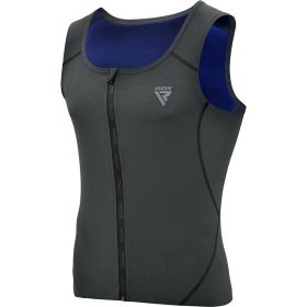 RDX Zippered Men Sweat Vest (Color: Grey, size: XL)