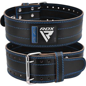 RDX RD1 Powerlifting Leather Gym Belt (Color: Blue, size: XS)
