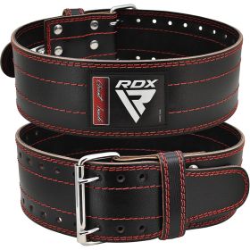 RDX RD1 Powerlifting Leather Gym Belt (Color: Red, size: S)