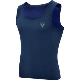 RDX M1 Men Sweat Vest Without Zipper REACH OEKO TEX 100 Certified (Color: Navy blue, size: M)