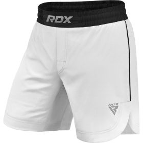 RDX T15 MMA Fight Shorts (Color: White, size: XL)