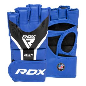 RDX GRAPPLING GLOVES AURA PLUS T-17 (Color: BLUE BLACK, size: S)
