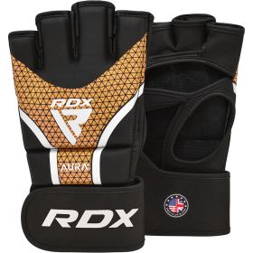 RDX GRAPPLING GLOVES AURA PLUS T-17 (Color: BLACK GOLDEN, size: S)