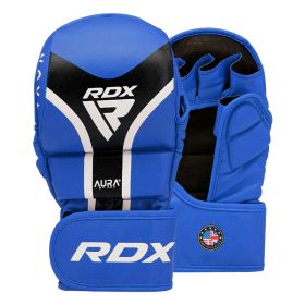 RDX GRAPPLING GLOVES SHOOTER AURA PLUS T-17 (Color: Blue, size: S)