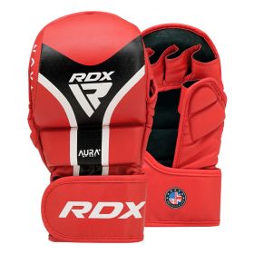 RDX GRAPPLING GLOVES SHOOTER AURA PLUS T-17 (Color: Red, size: S)