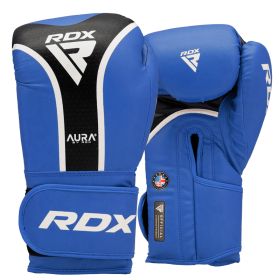 RDX BOXING GLOVES AURA PLUS T-17 (Color: BLUE BLACK, size: 12oz)