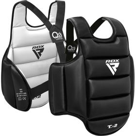 RDX T2 Karate Chest Guard (Color: BLACK/WHITE, size: S/M)