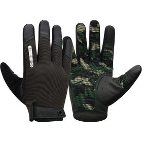 RDX T2 Touch Screen Friendly Full Finger Gym Gloves (Color: ARMY GREEN, size: M)