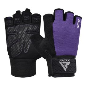 RDX W1H Gym Workout Gloves (Color: Purple, size: S)