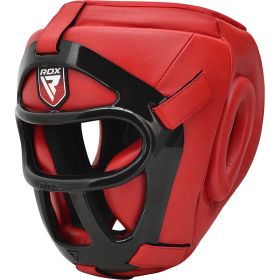 RDX T1 HeadGuard with Removable Face Cage (Color: Red, size: M)