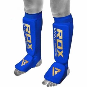 RDX SI MMA Gel Padded Lightweight Shin Instep Guard OEKO-TEXÂ®Â Standard 100 certified (Color: Blue, size: S)