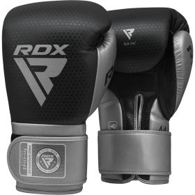 RDX L2 Mark Pro Sparring Boxing Gloves Hook and loop Black / Golden (Color: Silver, size: 14oz)