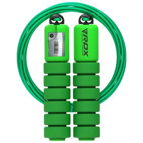 RDX FP Kids 10.3ft Adjustable Skipping Rope with Counter (Color: Green, size: Standard Size)