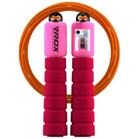 RDX FP Kids 10.3ft Adjustable Skipping Rope with Counter (Color: Pink, size: Standard Size)