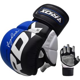 RDX T6 MMA Sparring Gloves 7oz (Color: Blue, size: S)