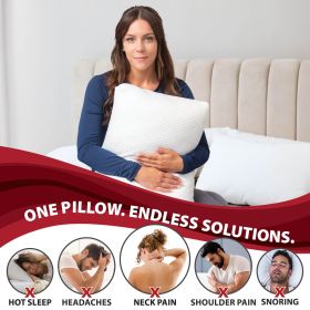 Core Products Adjustable Loft Pillow Fiber Fill with Cooling Memory Foam Insert for Side Back or Stomach Sleeping (Option: )