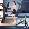 Compact Folding Treadmill for Home – 2.5 HP Quiet Brushless Motor, 3-Level Incline, 7.5 MPH, Shock Absorption, Space-Saving Design