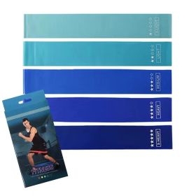 5 piece set Different Stretch Band Resistance Bands For Exercise Workout Fitness (Color: Gradient Blue)